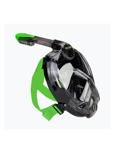 Целолицева маска за шнорхелинг SEAC Libera black/green lime