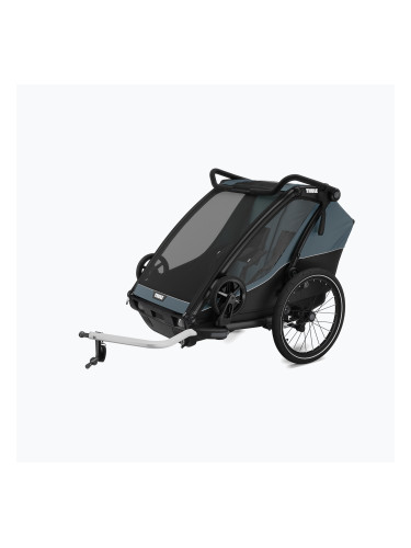 Thule Chariot Cab тъмно шистово ремарке за двоен велосипед