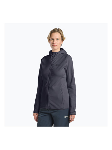 Дамски суитшърт Jack Wolfskin Baiselberg Hooded FZ graphite