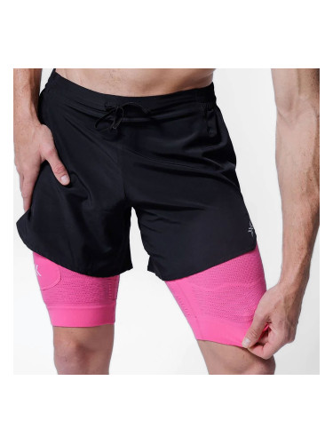 Мъжки къси панталони за бягане X-Bionic Efektor 2in1 x black/neo pink