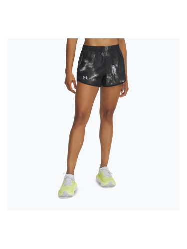 Дамски къси панталони за бягане Under Armour Fly By 3" с щампа в черно / светлоотразителни елементи