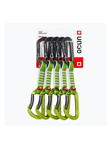 Ocun Falcon QD Zoom PA 12 cm експрес за катерене 12 cm 5 бр. зелен.