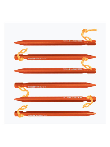 Билет за Луната Алуминиеви колчета за палатка 6 бр. оранжеви