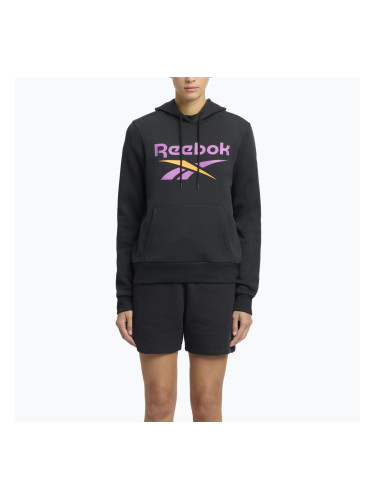 Дамски суитшърт Reebok Identity Big Logo Fleece черен/лилав rave/електрически кехлибар