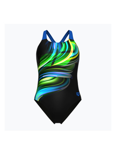 Дамски цял бански костюм Arena Bloom Swim Pro Back Lb multi black/black/blue china