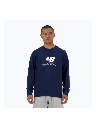 Мъжки суитчър New Balance Stacked Logo French Terry Crew nb navy
