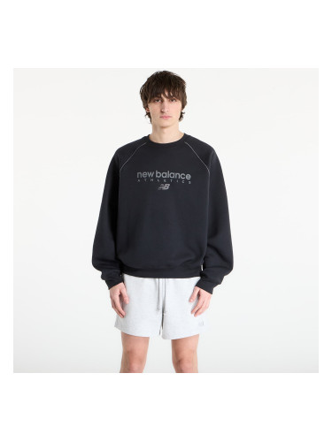 Суитшърт New Balance Linear Graphic Fleece Crew Black L