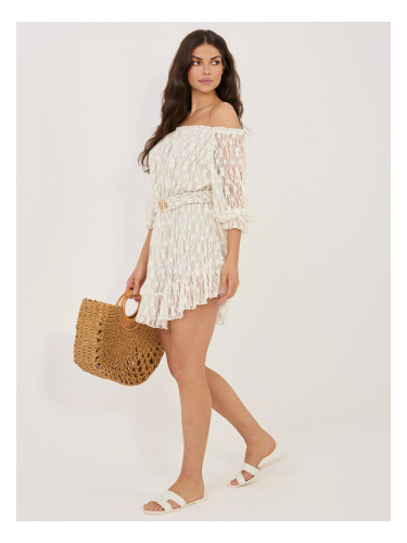 Светлобежов дантелен гащеризон