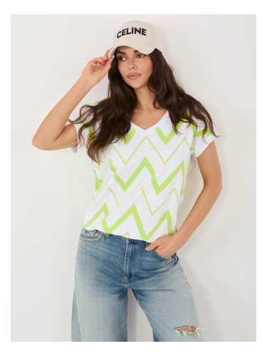 Дамска блуза в цвят шамфъстък с къс ръкав