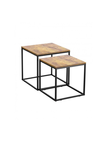 СЕТ 2 БР ПОМОЩНИ МАСИ ФРЕЙМ 40 40/40/40 СМ 35/35/35 СМ В ТЪМНО ДЪРВЕСНО И ЧЕРНО