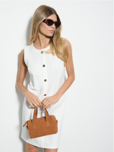 Mohito - Мини рокля с декоративни копчета - кремaво