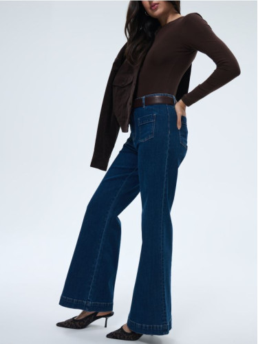 Mohito - Дънки flare с висока талия - нави