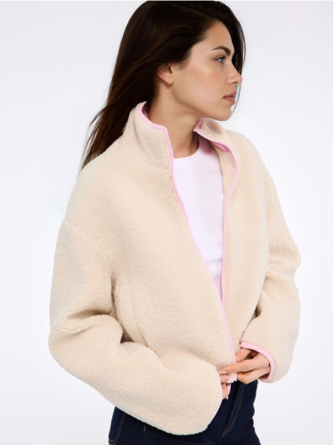 Mohito - Суитшърт с цип - кремaво