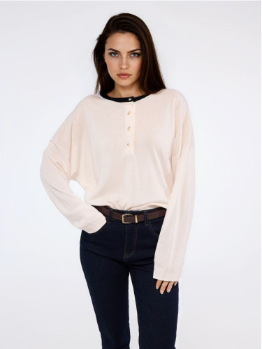 Mohito - Пуловер с детайли копчета - кремaво