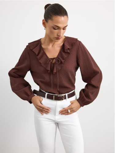 Mohito - Блуза с украшение - тъмно кафяво