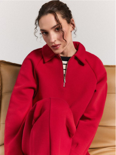 Mohito - Суитшърт с яка - червен