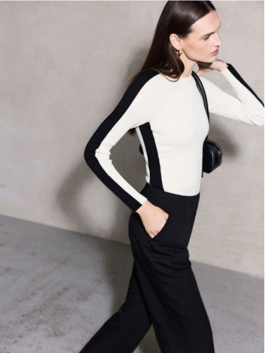 Mohito - Рипсен пуловер - кремaво