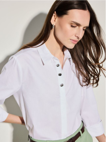 Mohito - Риза с високо съдържание на памук - бяло