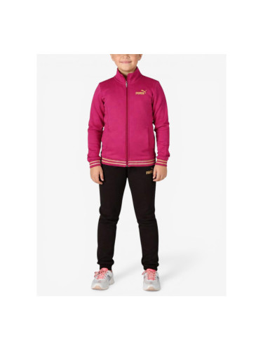 PUMA Essentials+ Glitter Full-Zip Tracksuit Violet/Black