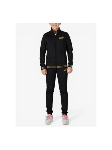 PUMA Essentials+ Glitter Full-Zip Tracksuit Black