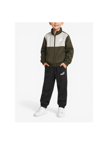 PUMA Woven Colorblock Tracksuit Darrk Olive