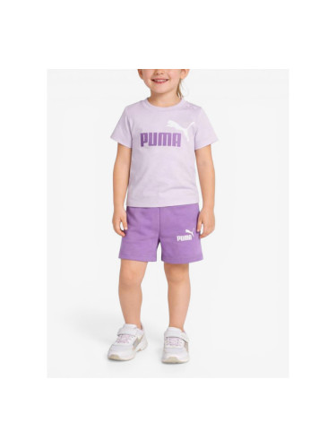 PUMA Minicats Tee And Shorts Set Purple