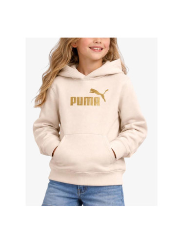 PUMA Glitter Logo Hoodie Beige