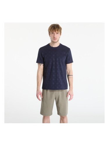 Тениска GUESS Nico Embossed Knit Ss Crew Peony Logo Smart Blue S