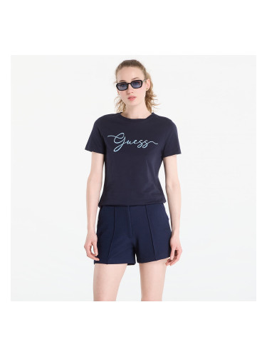 Тениска GUESS Circe Ss Cn T-Shirt Daring Ocean XS
