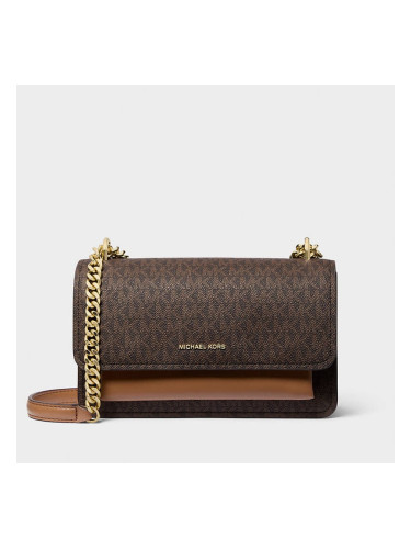 Michael Kors Claire Large Signature Logo Shoulder Bag Brown/ Acorn Universal