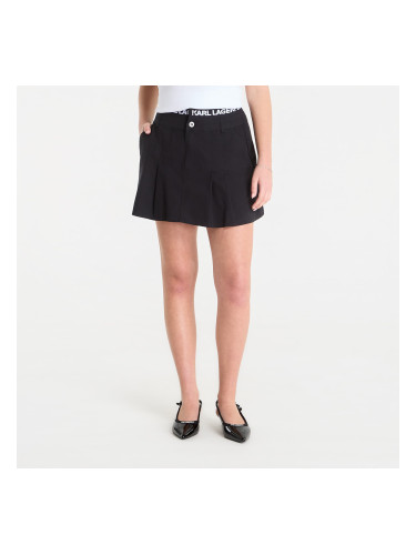 Пола Karl Lagerfeld Jeans Pleated Logo Skirt Black XS