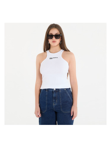 Karl Lagerfeld Jeans Ribbed Logo Tank White XS
