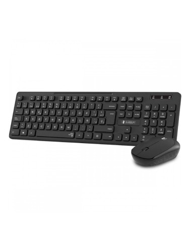Kлаиатура с безжична мишка Subblim SUBKBC-CSSW10 Черен Испанска Qwerty QWERTY