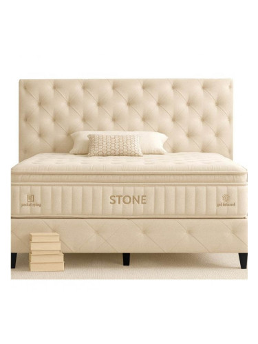 Спалня с матрак Stone Ecru Sb37