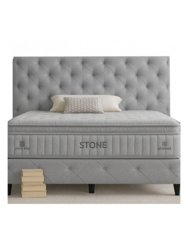 Спалня с матрак Stone Med.Grey Sb21