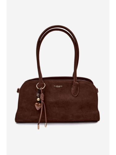 Шоколадова чанта Flora&Co Violette Eco Suede