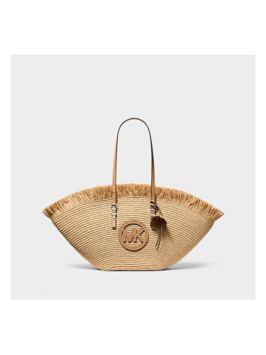 Michael Kors Isa Large Hand-Crocheted Fan Tote Bag Nat/ Peanut Universal