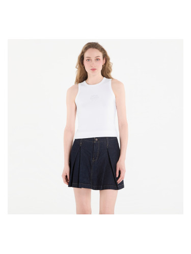 Calvin Klein Jeans Sl 2X2 Baby Rib Logo Crew Tank Bright White XS