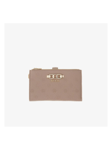 Портфейл GUESS Anise Slg Double Zip Organizer Dark Taupe Logo Universal