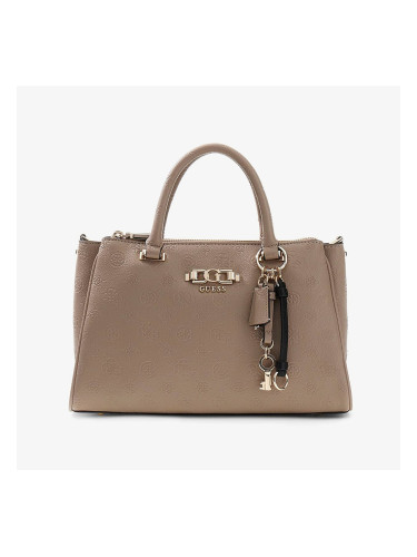 GUESS Anise Triple Comp Satchel Dark Taupe Logo Universal