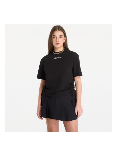 Тениска Karl Lagerfeld Jeans Reg Tie Detail Tee Black XS