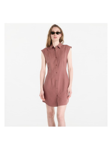 Облекло Calvin Klein Tencel Linen Sl Mini Shirtdress Sierra Brown S
