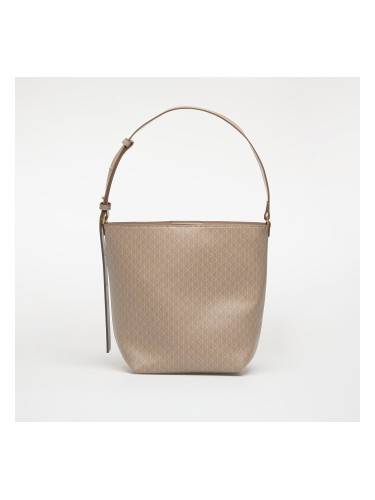 Calvin Klein Emblem Aop Medium Bucket Bag Desert Taupe Universal