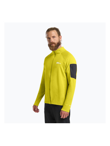 Мъжки суитшърт за трекинг Jack Wolfskin Prelight Full Zip chartreuse