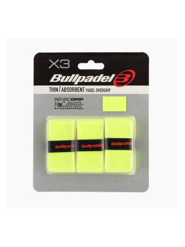 Грипове за падел ракети Bullpadel GB-1705 Senso Absorbent 3 pcs. fluor yellow