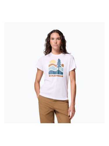 Дамска тениска за трекинг Columbia Ruby Springs Graphic Fitted white/get hiked