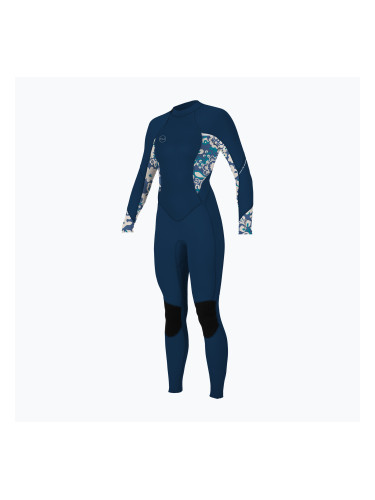 Дамски неопренов костюм за плуване O'Neill Bahia 3/2 Back Zip Full frnavy/crisflor/crisflor