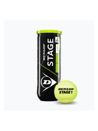 Детски топки за тенис Dunlop Stage 1 3 бр. зелени 601338