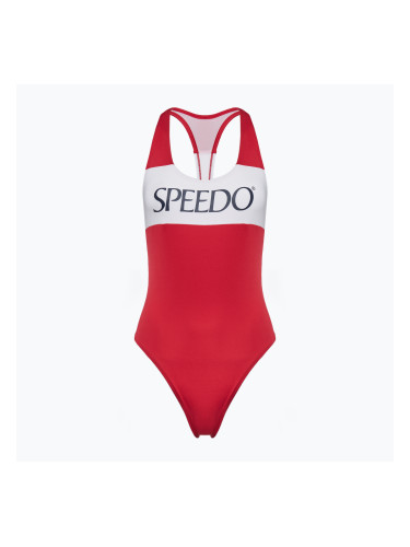 Speedo Colourblock Racerback дамски бански костюм от една част с висок риск червен