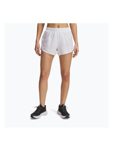 Under Armour Fly By 3" дамски къси панталони за бягане в бяло/отразително